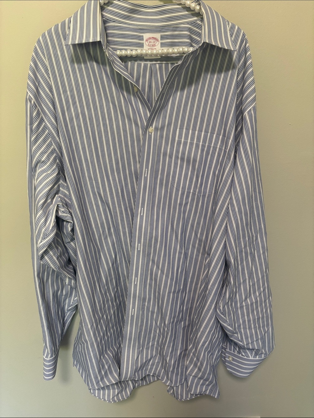 Brooks Brothers Blue and White Striped Dress Shirt